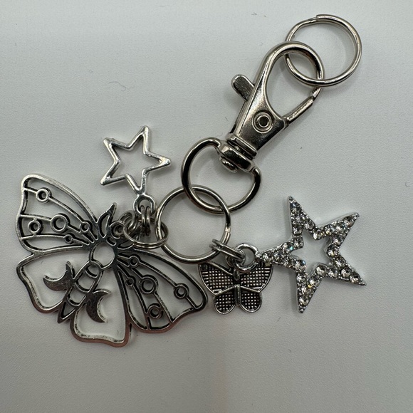 3/$20 Celestial Butterfly Star Charm Keychain - Picture 4 of 9